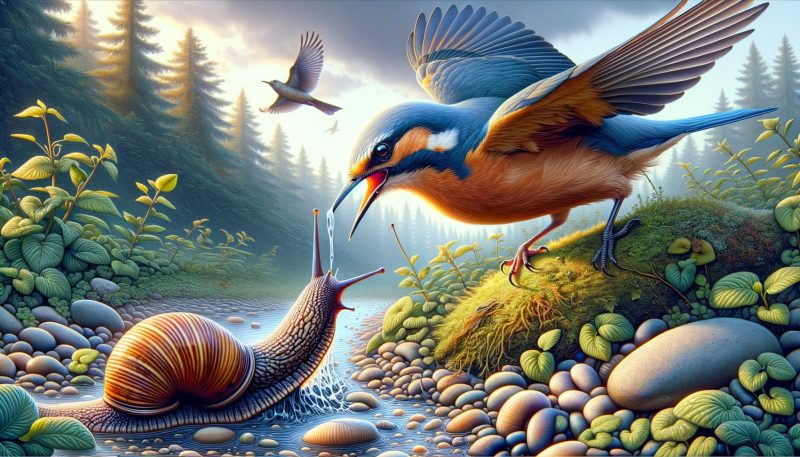 welke vogels eten naaktslakken