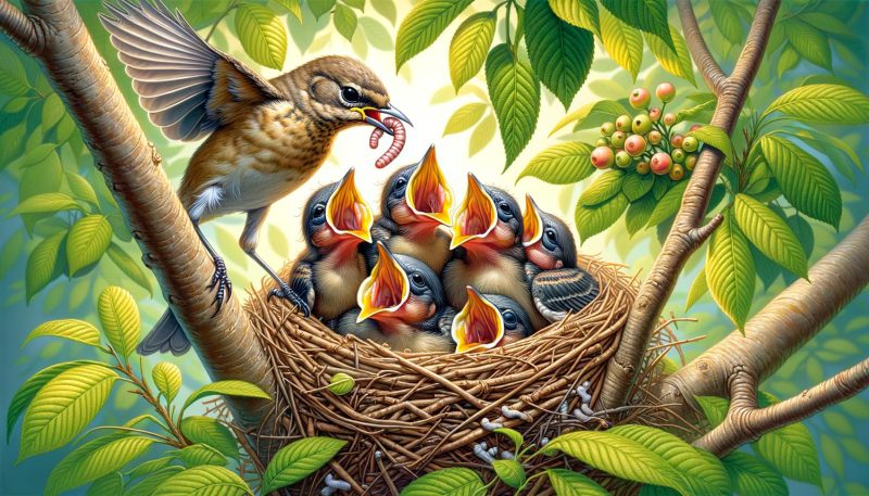 wat eten jonge vogels