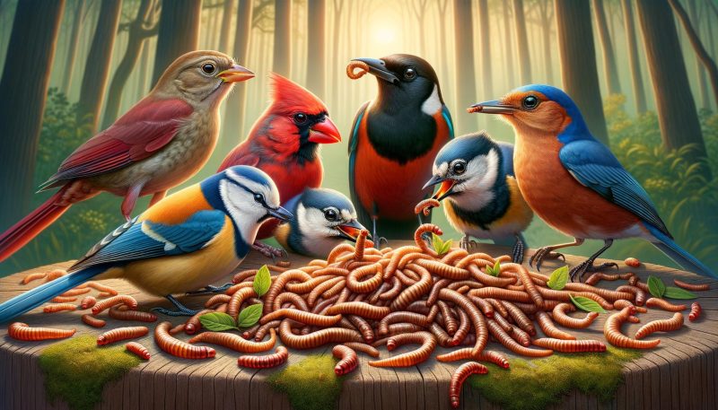 welke vogels eten meelwormen