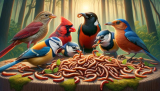 welke vogels eten meelwormen