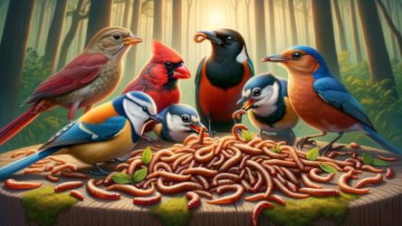 welke vogels eten meelwormen